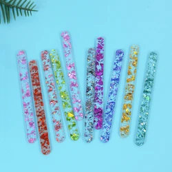 10pcs Acrylic Popsicle Sticks Reusable Sequin Ice Cream Spoon Handmade Chocolate Lollipop Ice Cube Holder DIY Kitchen Tools Mold