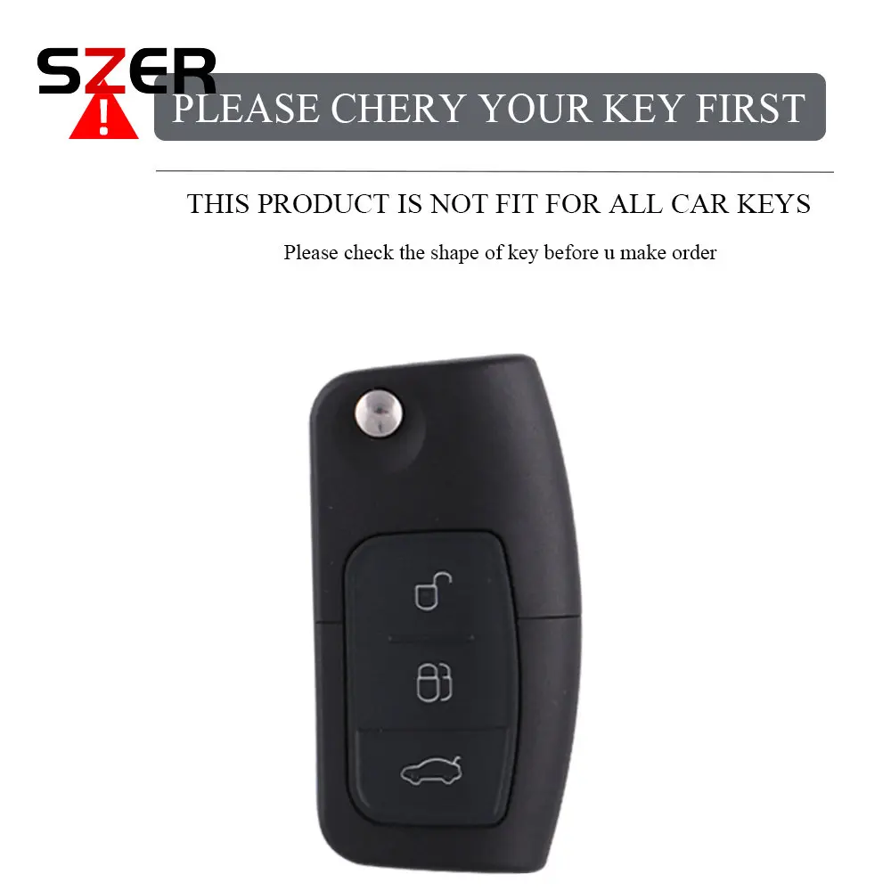 TPU Car Folding Key Case Cover Shell For Ford Focus 2 3 Ecosport C-Max S-Max Ka Mondeo Kuga Galaxy Fiesta Keychain Accessories