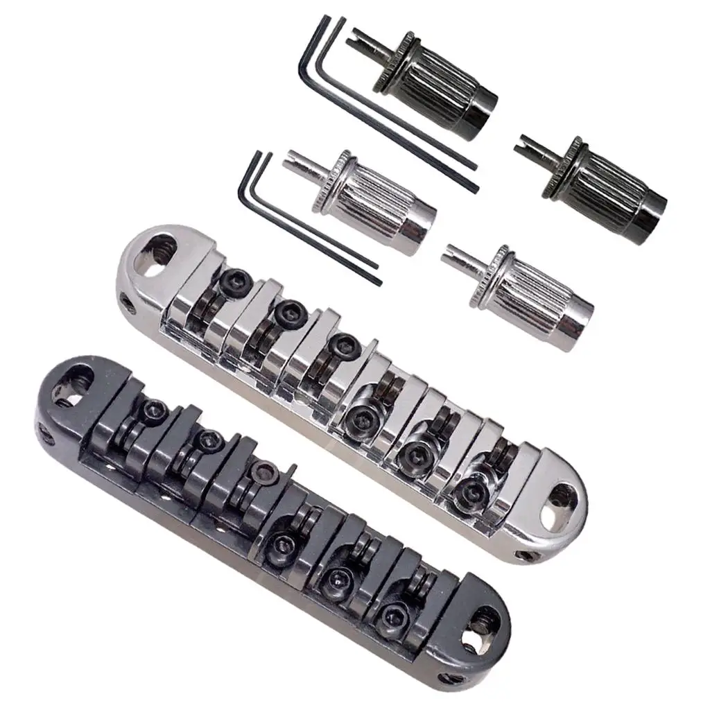 LP Electric Guitar Parts Roller Saddle Bridge Tailpiece Locking Structure Zinc Alloy Iron Easy Install Electric Guitar Accessory