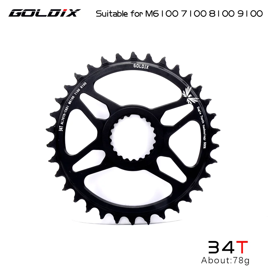 GOLDIX Bicycle Chainring for Shimano Deore XT M7100 M8100 M9100 12S Mountain Bike Crankset Wide Narrow Aluminum Alloy Sprocket