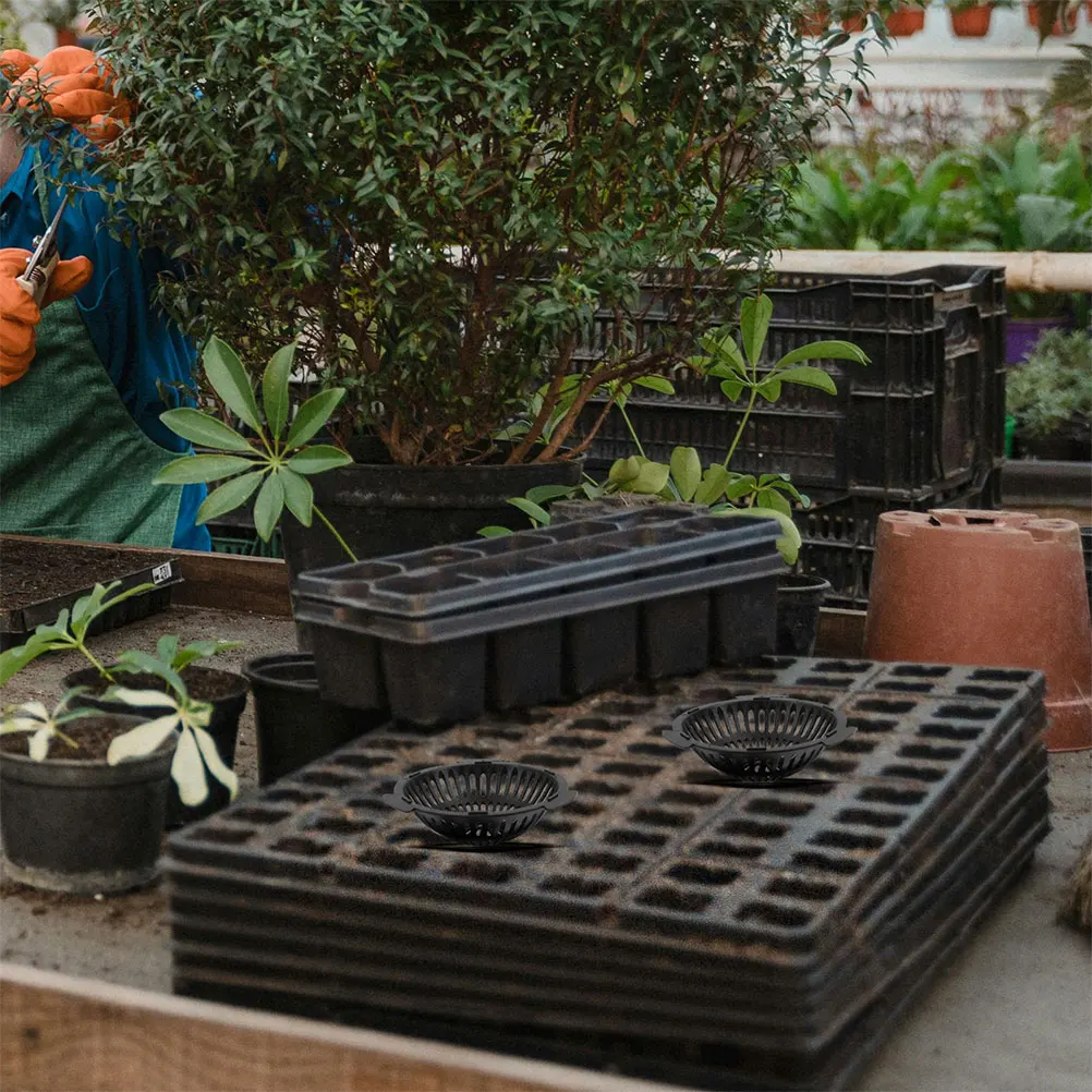 

10pcs Leakproof Mesh Pad For Flower Pots Round Drainage Screen Bottom Grid Mat Reusable Plant Liner Durable Black Gardening