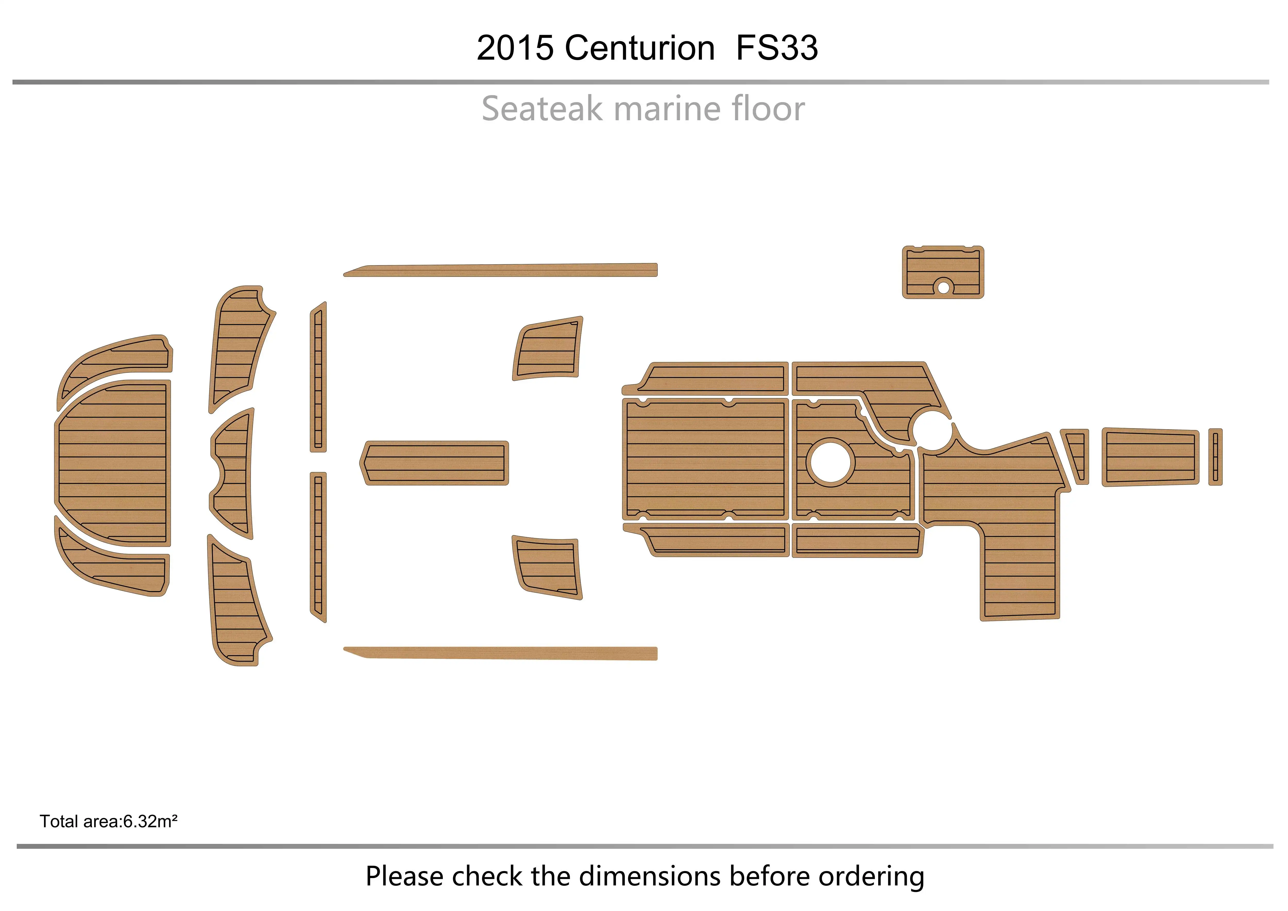 

2015 Centurion FS33 2 Cockpit swimming platform 1/4" 6mm EVA fAUX carpet Water Ski Yacht Fishing Boat Non-slip mat floor