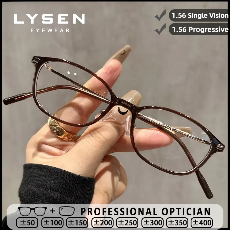 

LYSEN Classic Oval Women UV Protection Prescription Eyeglasses Leisure Textureanti Blue Light Reading Optical Myopia Glasses