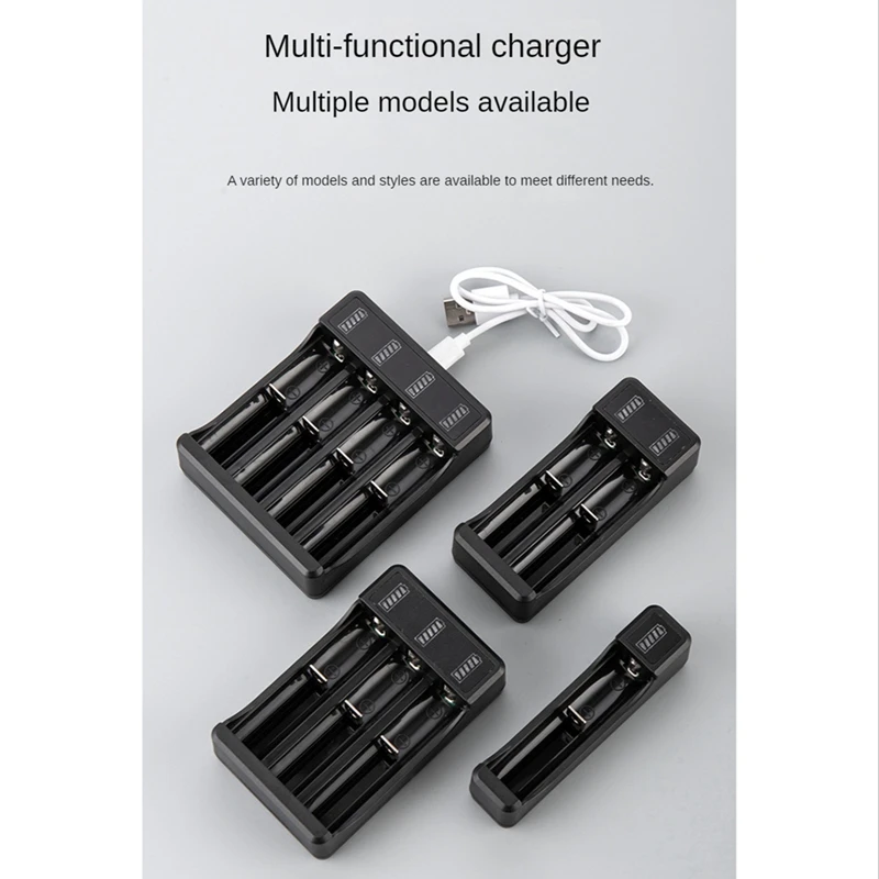 18650 Fast Charger Lithium Battery Charging Box With Type-C Cable For 14500 26650 18650 Battery, 3 Slot