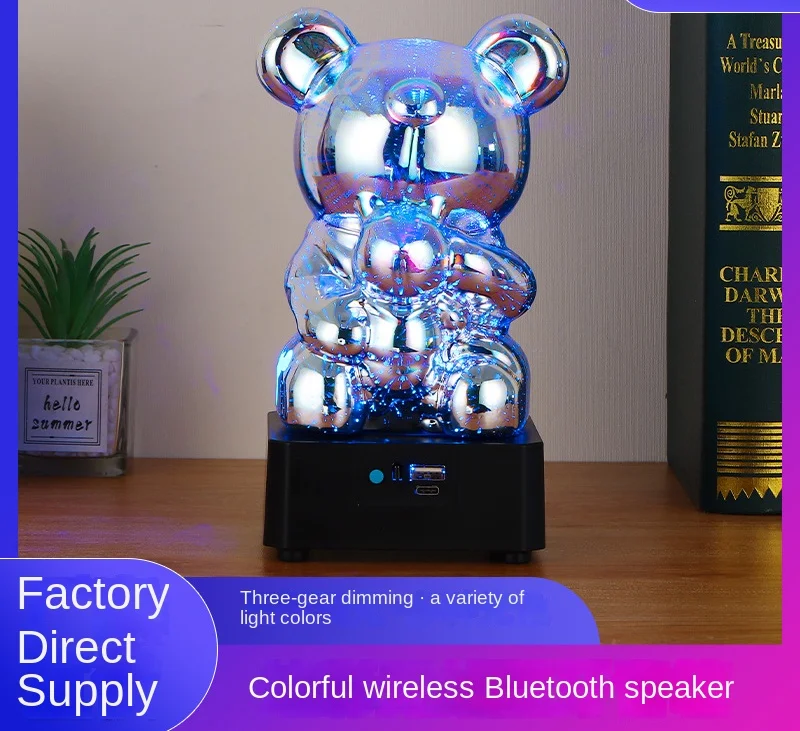 Fuochi d'artificio Cartoon Desktop Luce decorativa Soggiorno Camera da letto Rgb Piccola atmosfera notturna Lampada Decor Regalo Vetro 3D