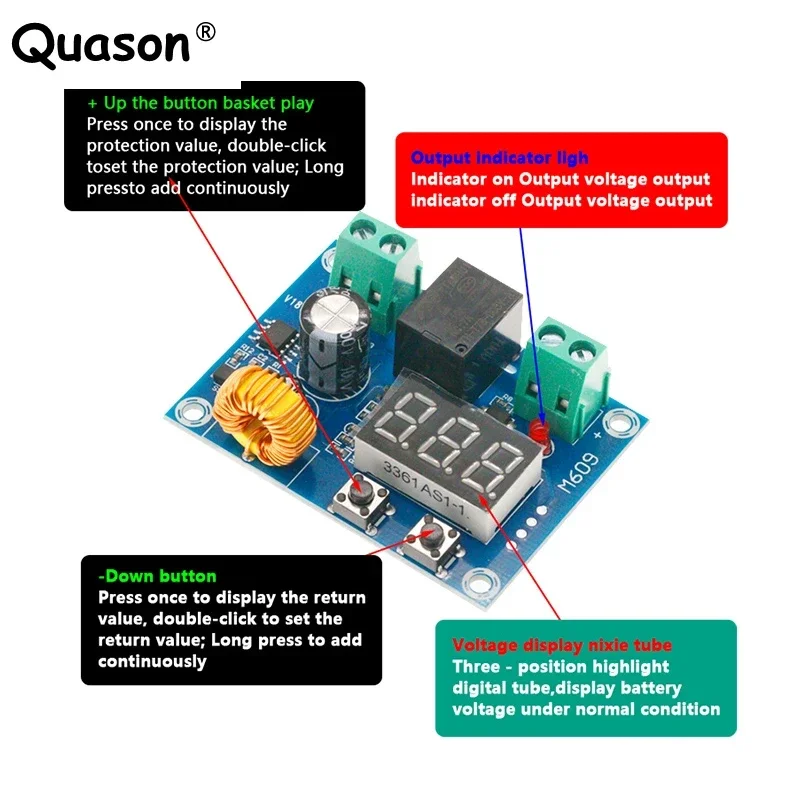 XH-M609 12-36V Battery Low Voltage Disconnect Protection Module DC Output