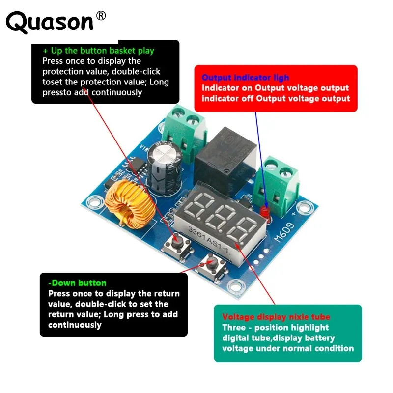  XH-M609 12-36V Battery Low Voltage Disconnect Protection Module DC Output 