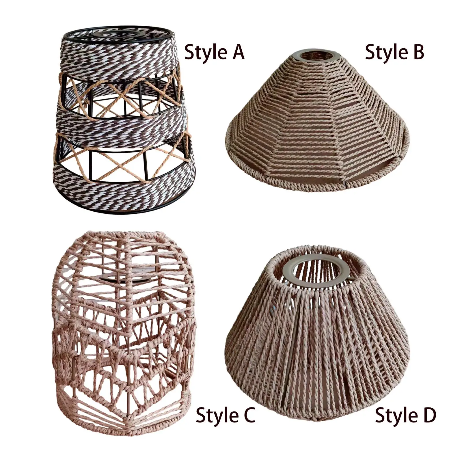 Rope Weave Retro Chandelier Light Cover for Kitchen Restaurant Hotel