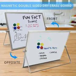 Tableau blanc magnétique effaçable double face, support réglable, tableau blanc portable, support de bureau