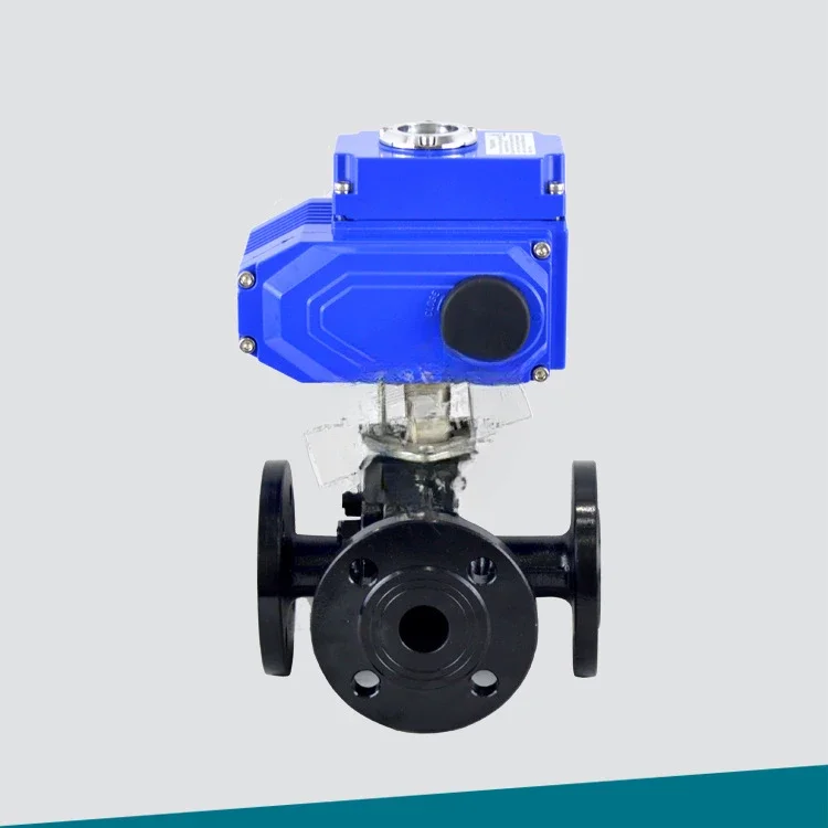 304 electric two-way flange ball valve composite process Q941F-16P switch type 220V electric belt manual