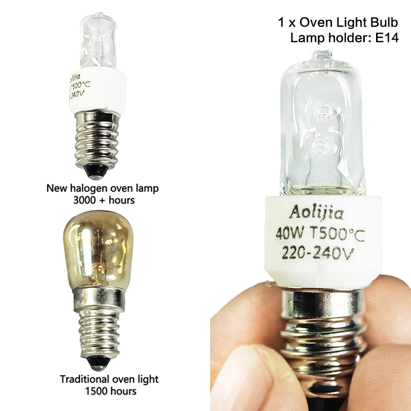 25W/40W E14 오븐 전구 220-240V 안전 할로겐 오븐 램프 고온 500 ℃   내열성 건조기 전자레인지 전구