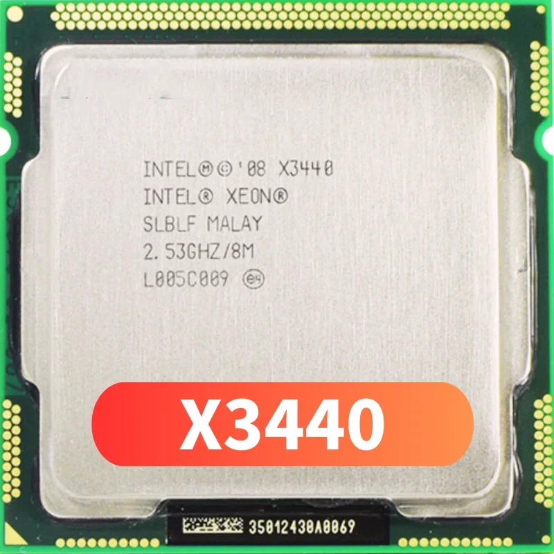 Used Intel Xeon X3440 Quad Core 2.53GHz LGA 1156 8M Cache 95W Desktop CPU I5 650 i5 750 i5 760