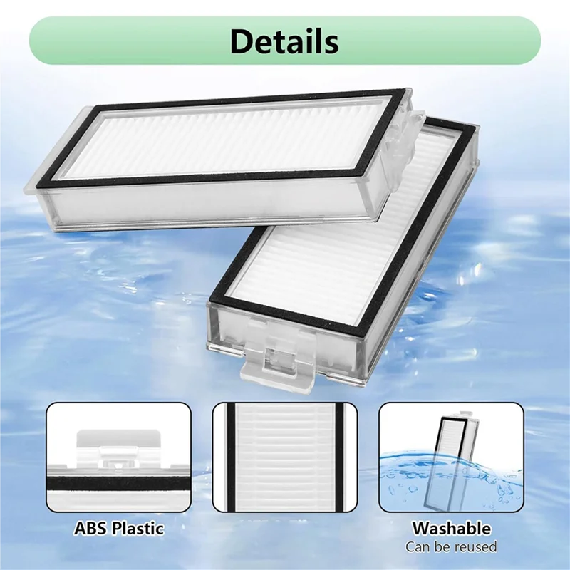 

ABUL-12 Pack Washable Filter For Roborock Q7, Q7+, Q7 Max, Q7 Max+, Q5 Pro, Q5 Pro+, Q8 Max, Q8 Max+ Robot Vacuum HEPA Filter