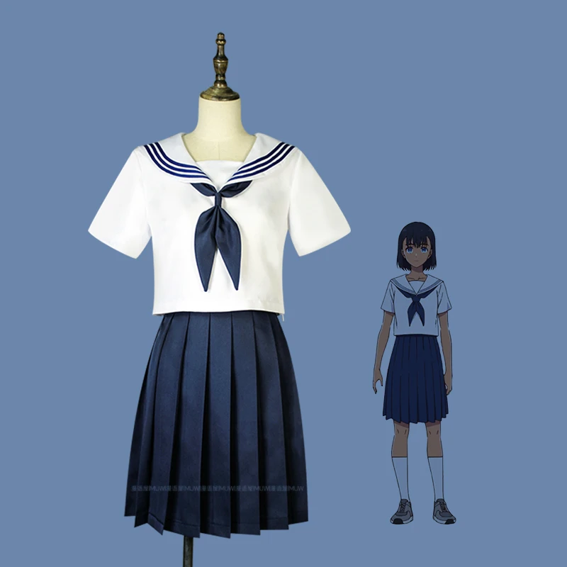 

COSLEE Summer Time Rendering Kofune Mio Cosplay Costume Sailor Suit JK Dress Uniform Halloween Carnival Party Outfit Clothing