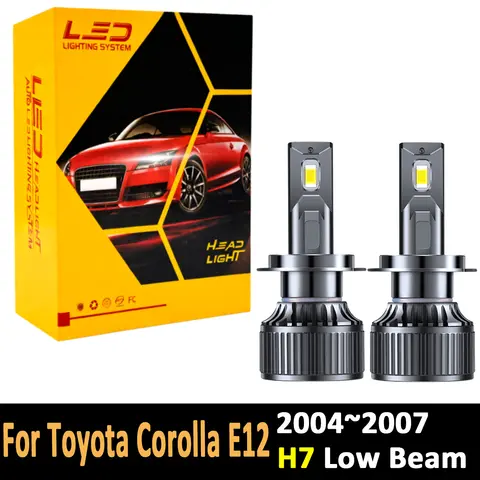 2pcs High Power H7 Led Headlight Canbus H18 Car Bulb 6000K White Light Moto Diode Lamp 12v 55w For Toyota Corolla E12 2004~2007