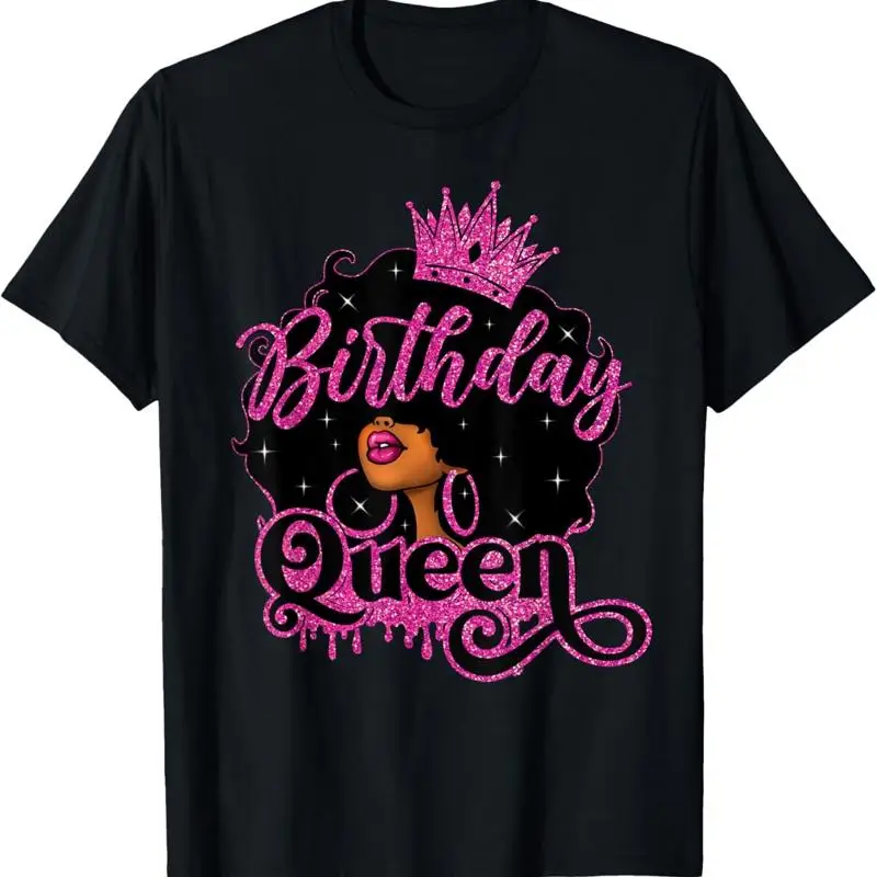 

African American Black Queen Birthday Afro Women Girls T Shirt