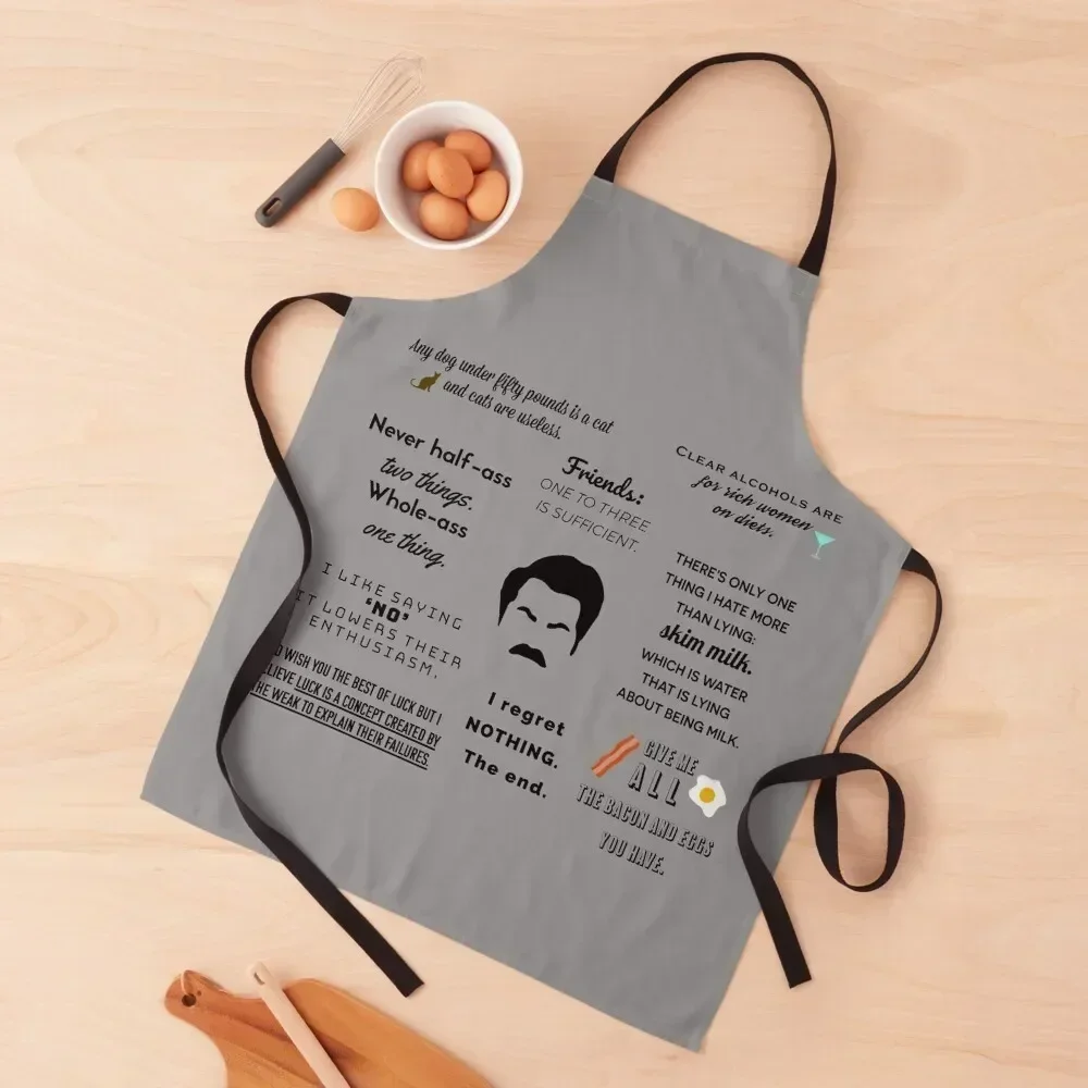 

Ron Swanson - Quotes Apron For Kitchen Women for home useful pieces chefs professional kitchen Apron