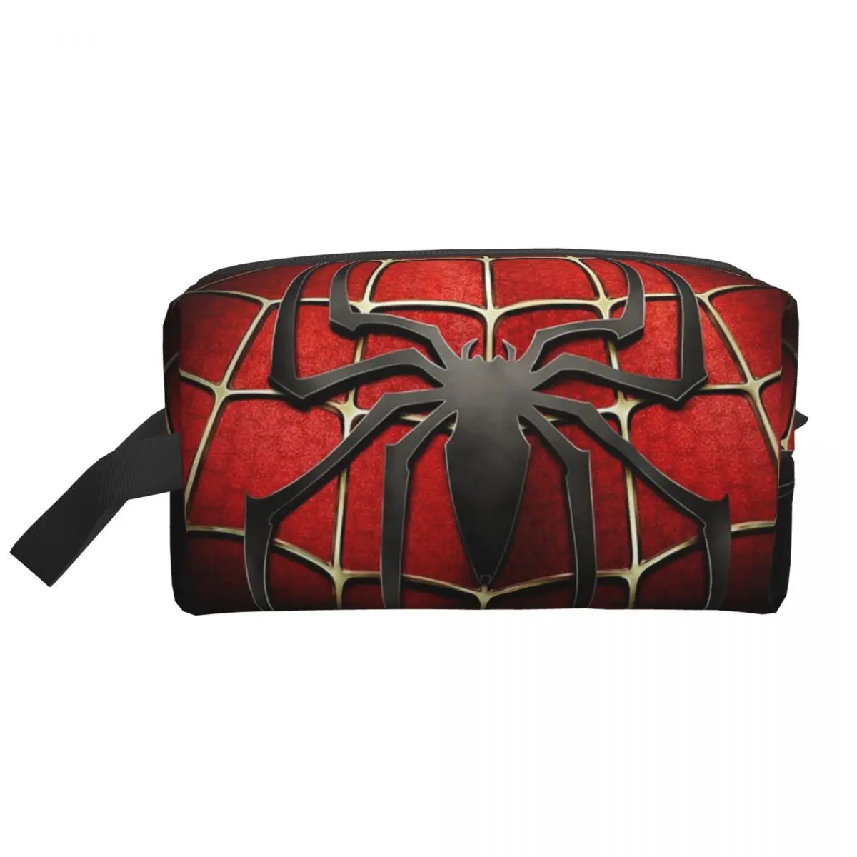 Custom Spider Red Web Travel Cosmetic Bag for Women Makeup Toiletry Organizer Ladies Beauty Storage Dopp Kit