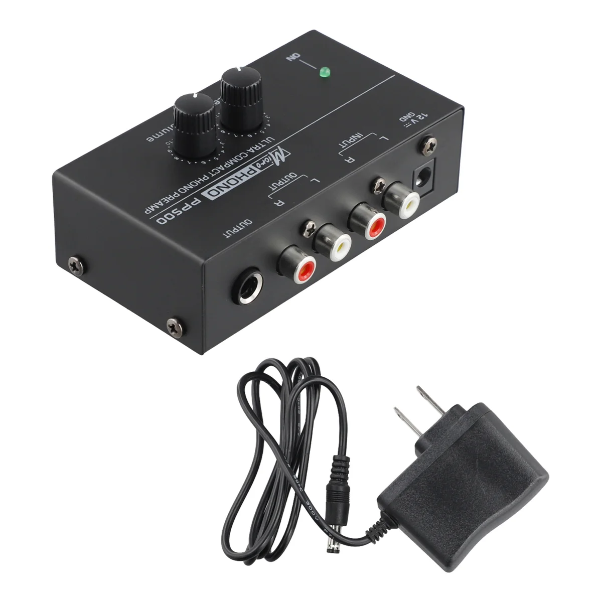 Ultra-Compact Phono Preamp PP500 with Bass Treble Balance Volume Adjustment Pre-Amp Turntable Preamplificador US Plug