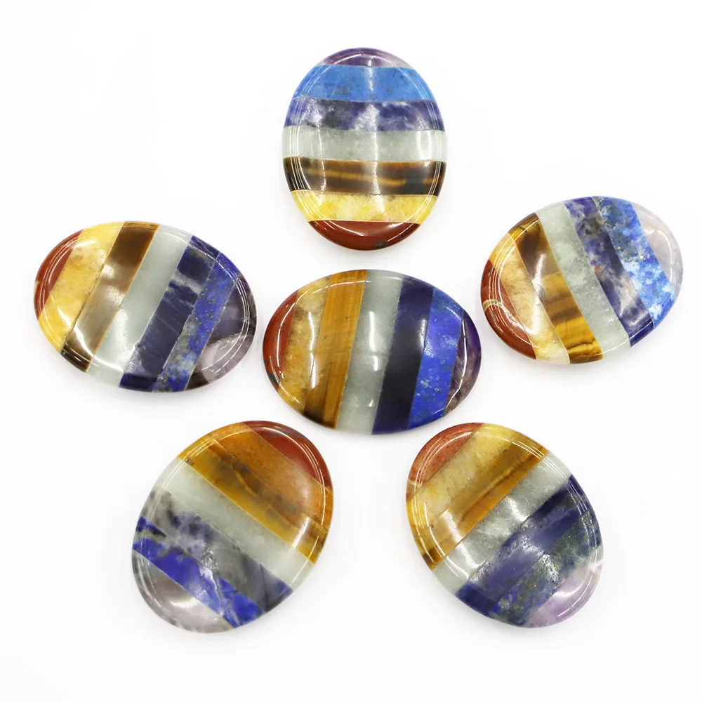 6pcs/lot New Natural Gem Energy Thumb Concave Smooth Massage Stone Reiki Healing Meditation Crystal Spiritual Therapy Wholesale