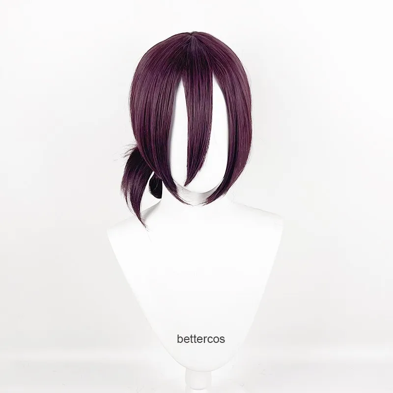 High Quality Reze Cosplay Wig Chainsaw Man Cosplay Purple Brown Hair Pelucas Pigtail Halloween Carnival Party Rezee Wigs