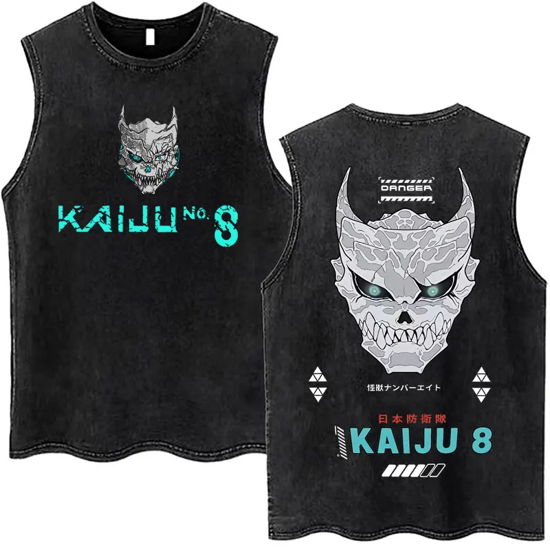 

Япония Манга Горячие аниме Kaiju No 8 Графика Майки Мужские винтажные футболки без рукавов Y2K Модный летний жилет высокого качества унисекс