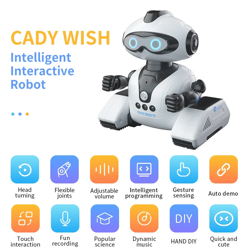 JJRC Intelligent Remote Control Electric Programming Robot Children's Early  Dance Diy Toy Robot Model Gesture Touch Interaction