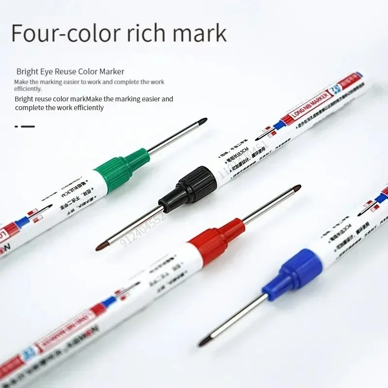 4Pcs/Set 30mm Deep Hole Long Nib Head Markers For Metal Perforating Pen Waterproof Bathroom Woodworking Decoration Multi-Purpose