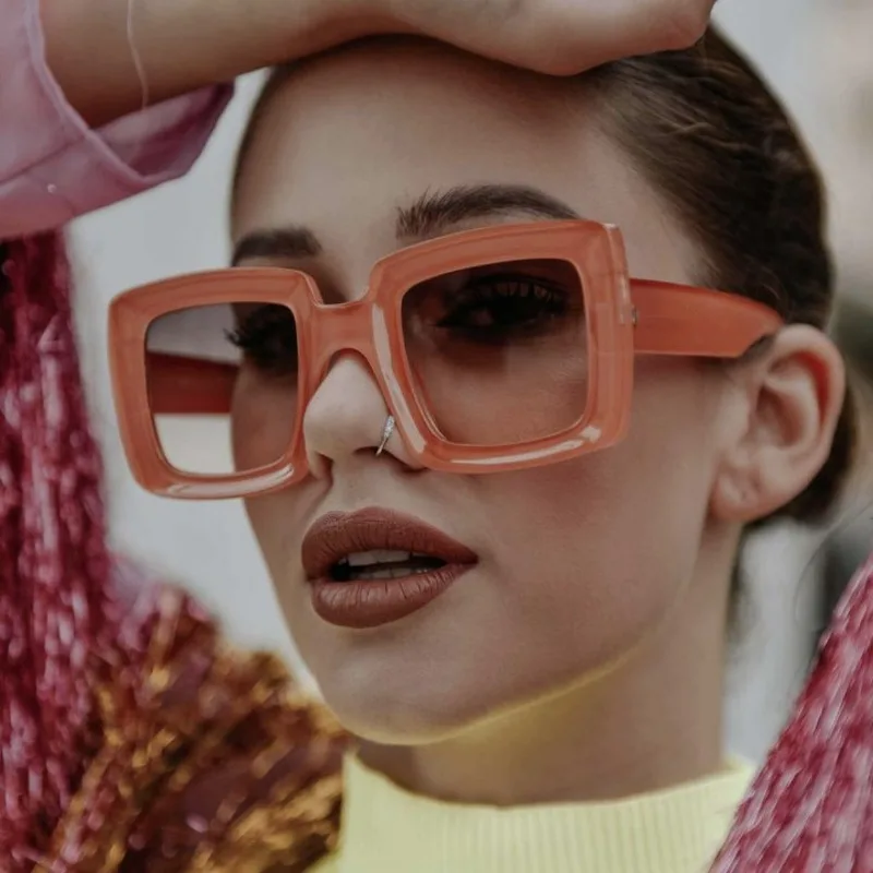Vintage Trend Square Sunglasses Women Men Retro Fashion Sun Glasses Daily Go Out Shades Lady Man Eyewear UV Protective Glasses