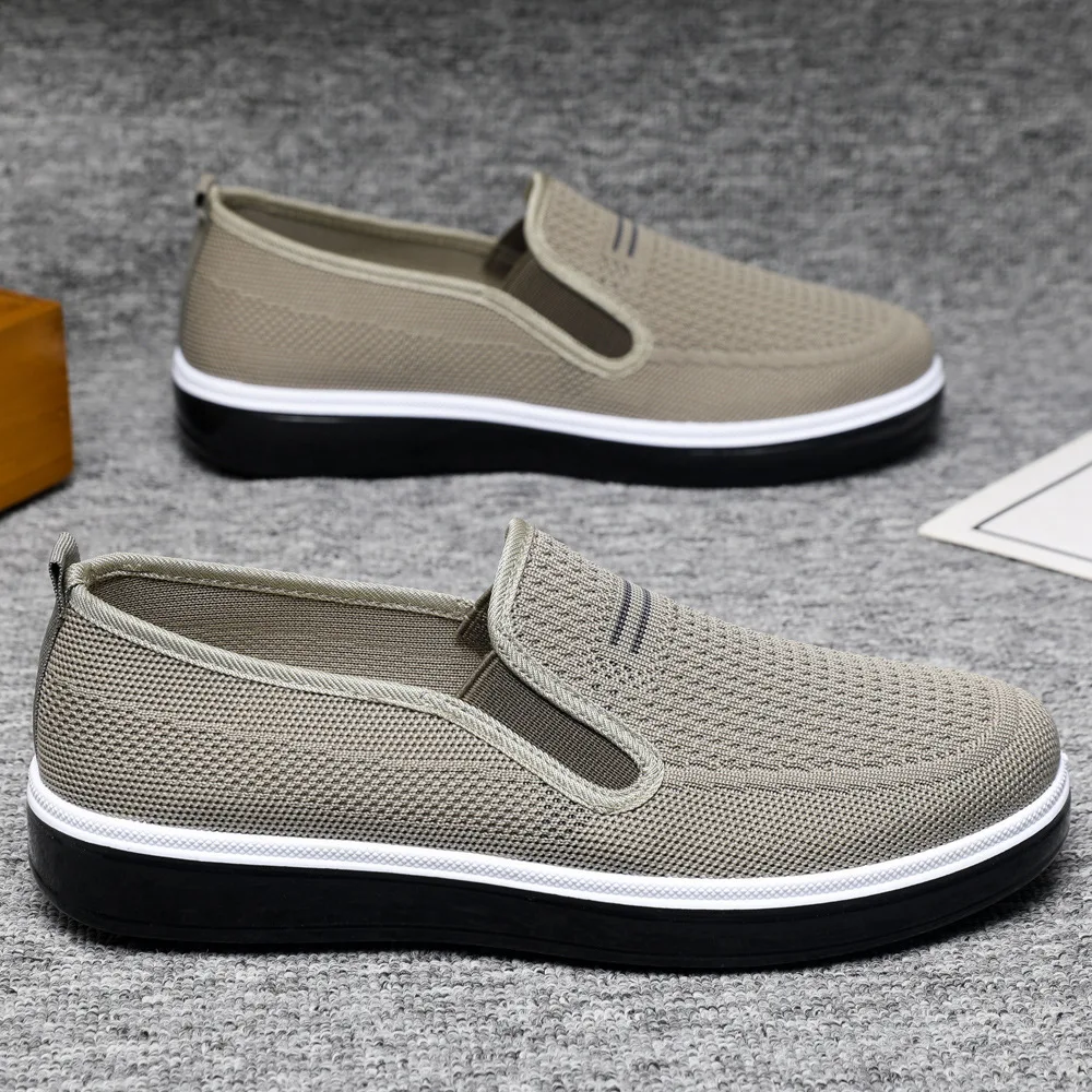 Men's summer breathable cloth shoes, mesh breathable casual shoes, sports soft soled comfortable running shoes