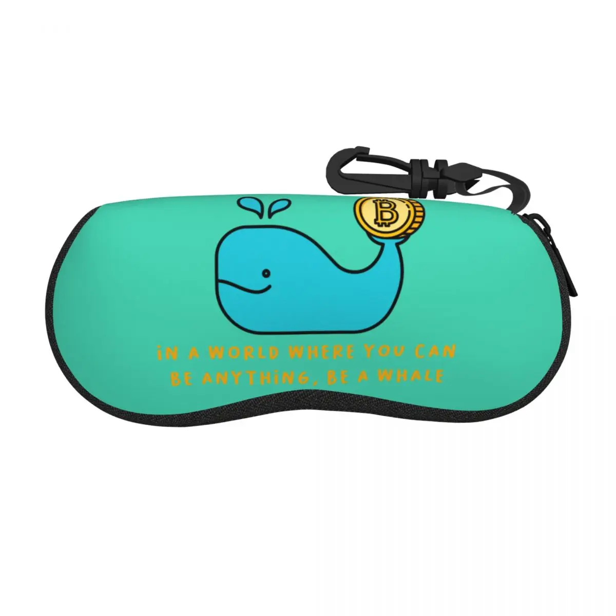 Custom Crypto Bitcoin Gold Whale Shell Eyeglasses Protector Cases Fashion Sunglass Case BTC Cryptocurrency Coins Glasses Pouch