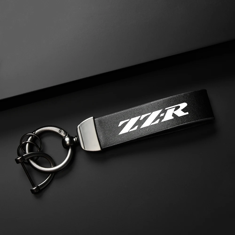 For KAWASAKI ZZR 400 600 110 ZZR ZZR600 ZZR400 ZZR110 High-Grade Leather Suede Keychain Holder Carbon Leather Keyring Motorcycle