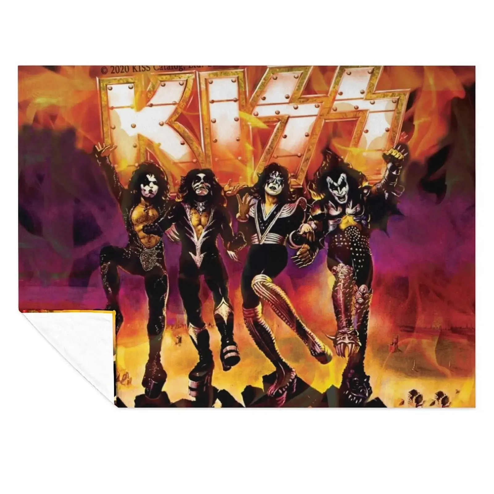 

kiss the band t shirt Throw Blanket Decorative Sofas valentine gift ideas Loose Plaid Blankets