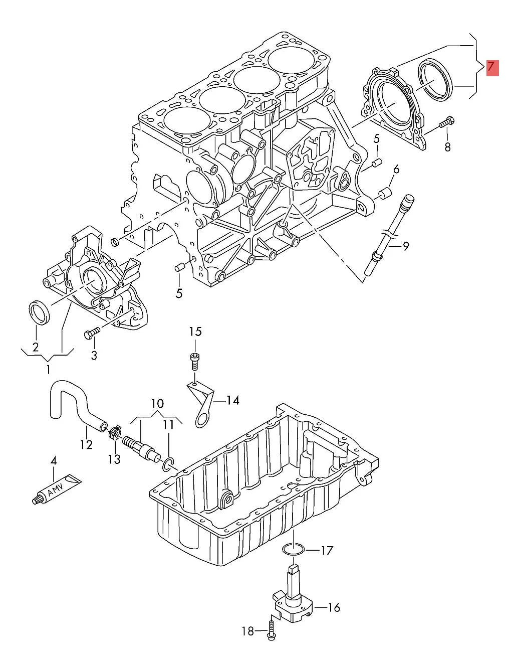 06A103171A 06A103171B 038103171C 038103171B 06A103171A Rear oil seal of crankshaft for VW Golf Audi A4 A6