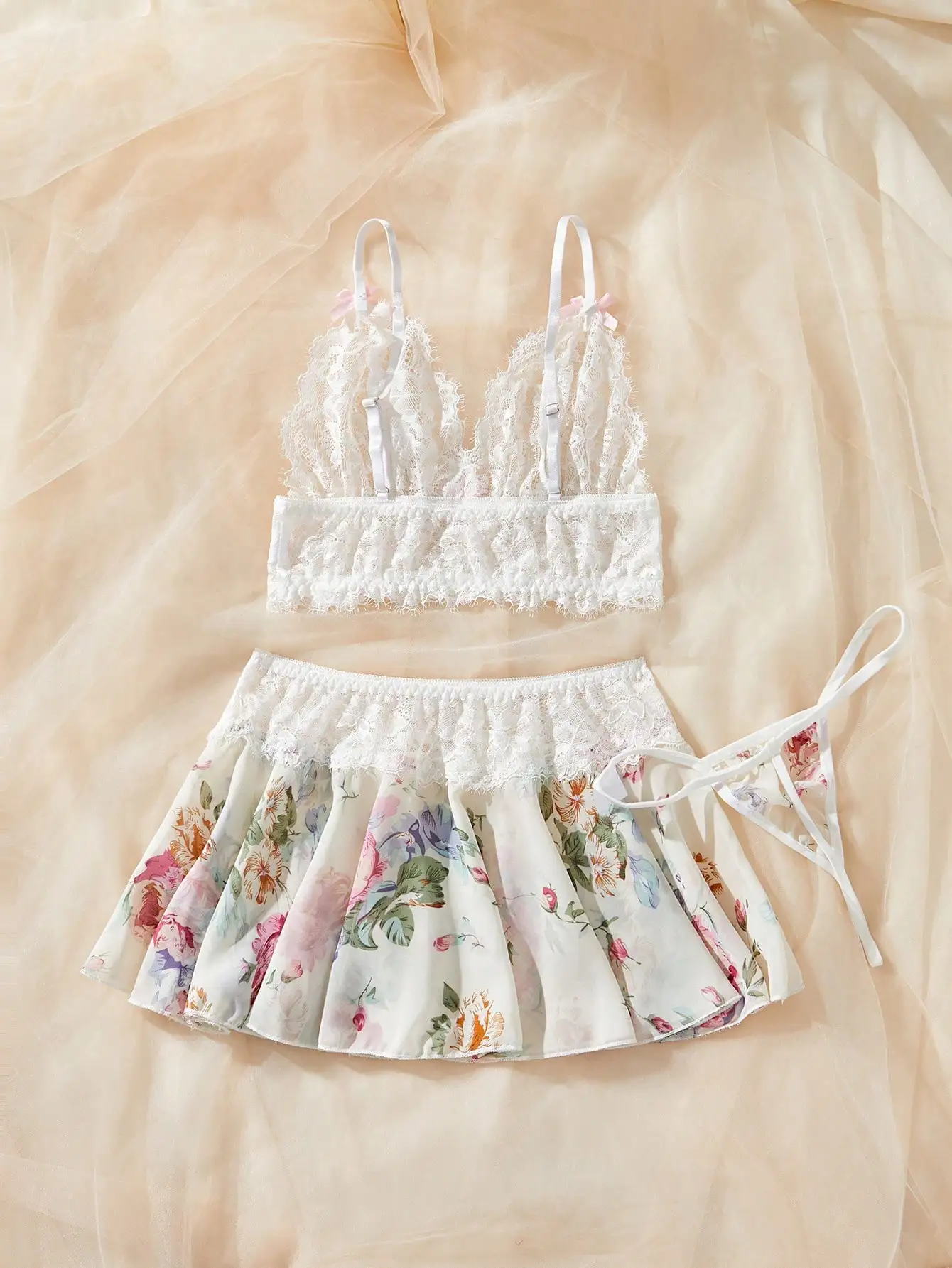 Nova lingerie sexy definir o pescoço com renda profunda v sem costas conjunto de lingerie sexy para mulher