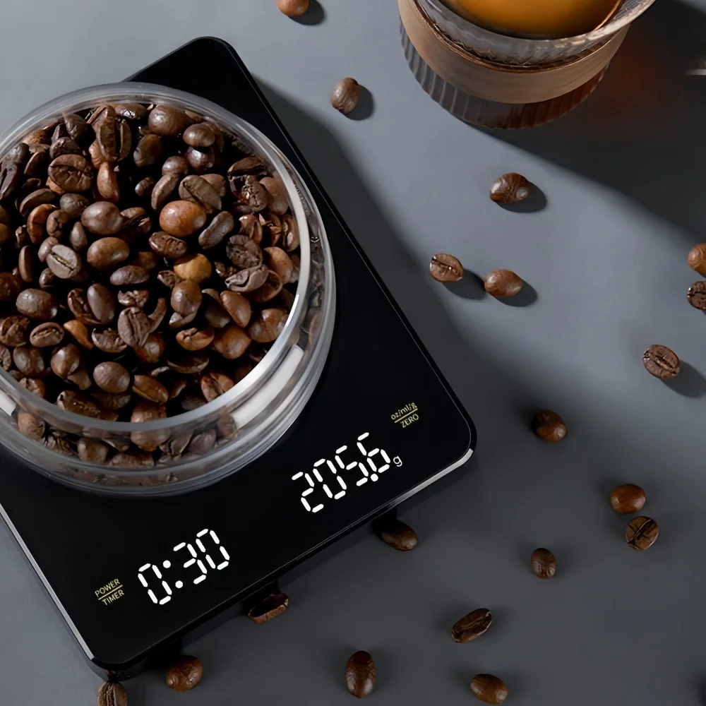 High-precision Electronic Coffee Scale with Waterproof Pad LED Display USB Timing Professional Home Coffee Accessories 3kg/0.1g