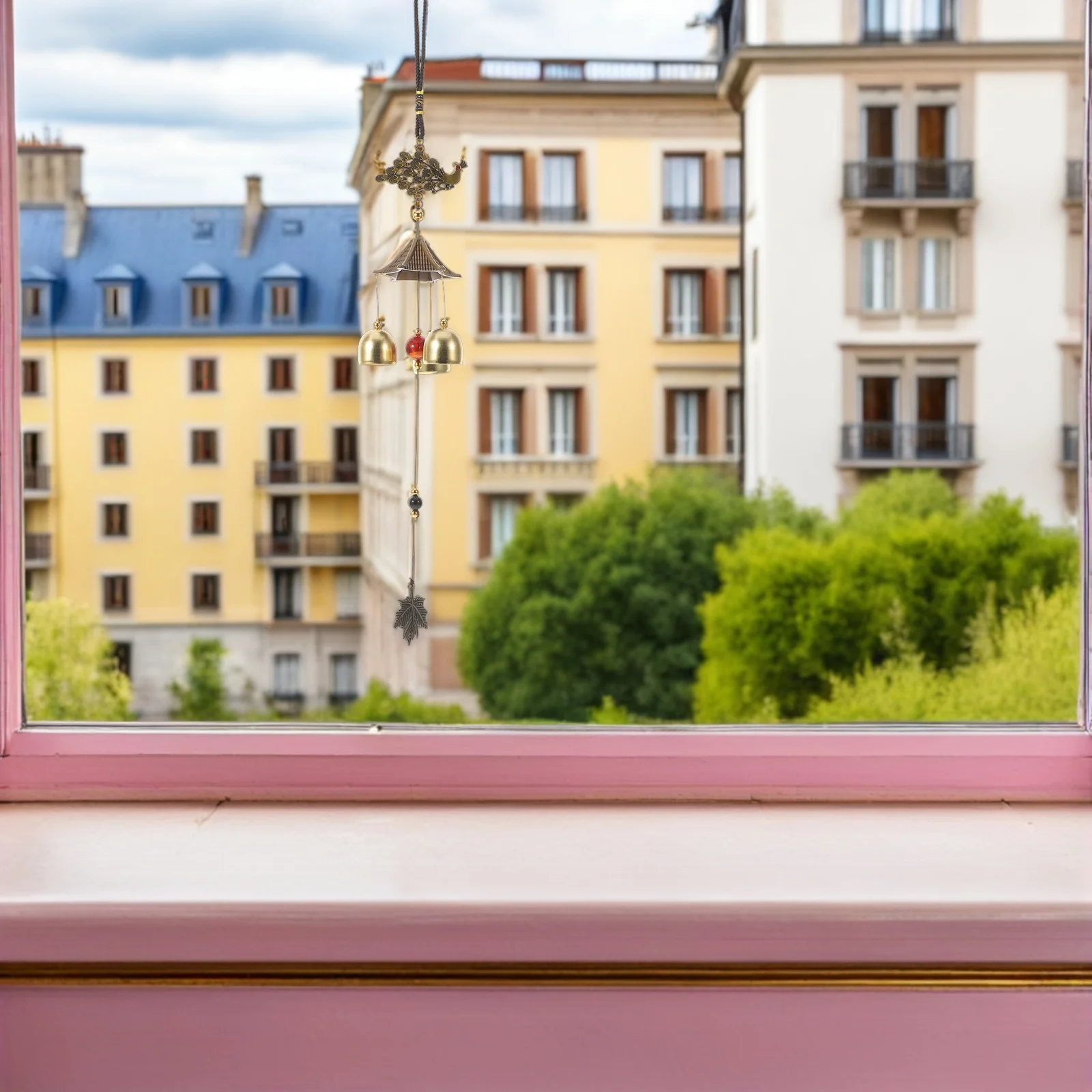 

4Pcs Feng Shui Wind Chime Vintage Chinese Metal Lucky Bell Hanging Pendant Fish Peacock Garden Outdoor Yard Decor