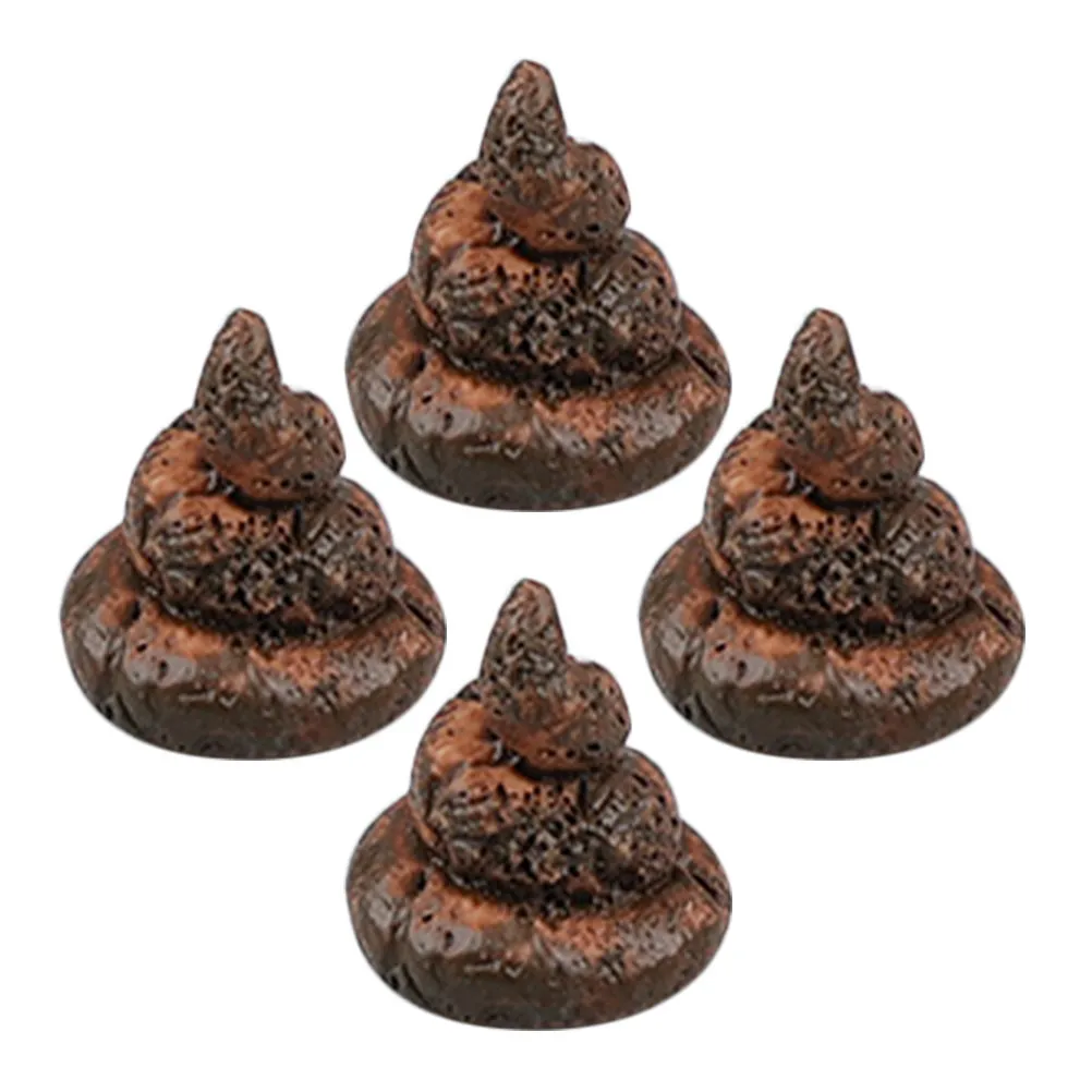 

4Pcs Realistic Mini Resin Poop for Micro Landscape Dollhouse Decoration Funny Prank Fake Poop Cute Party Accessory