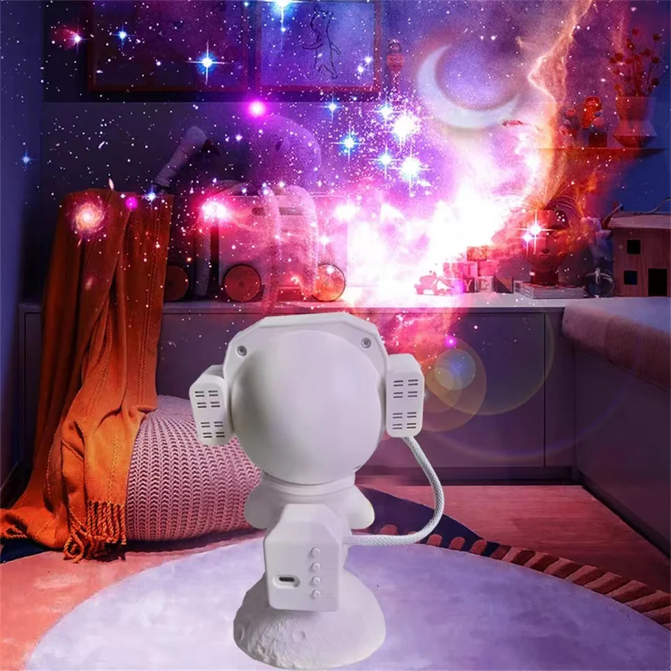 Imagem -04 - Usb Astronaut Galaxy Projetor Led Starry Night Light Aurora Dinâmica Wall Decor Lâmpada Ambiente do Quarto App Bluetooth ir Remote Presente