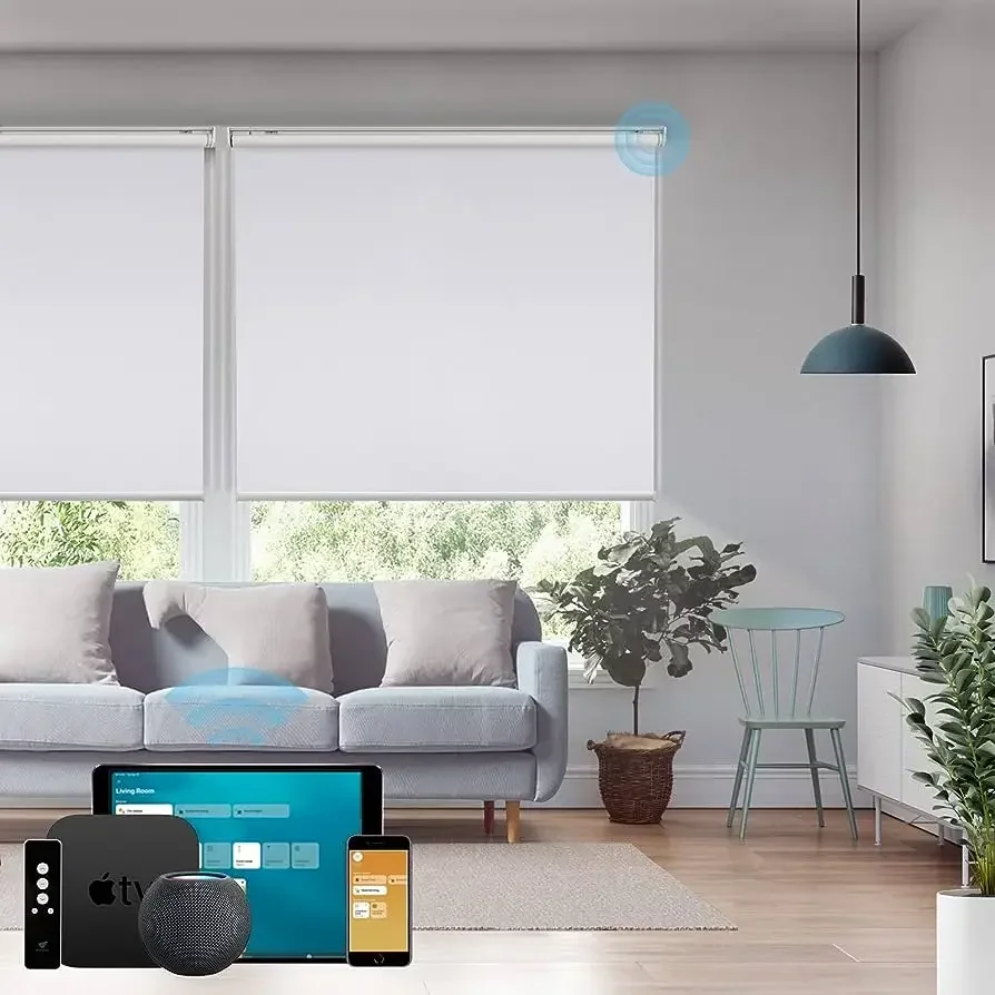 Tuya Zigbee motorizado inalámbrico Wifi tamaño de Control remoto personalizado mejor calidad persianas enrollables cortina de ventana para decoración del hogar