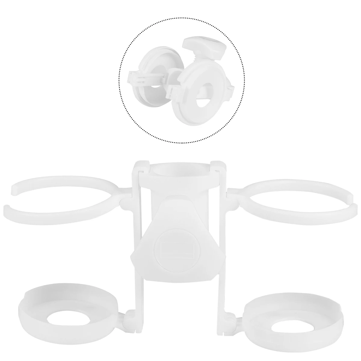 

2pcs White Plastic Umbrella Cup Holder Portable Beach Umbrella Cup Rack for Patio Garden Swimming Pool