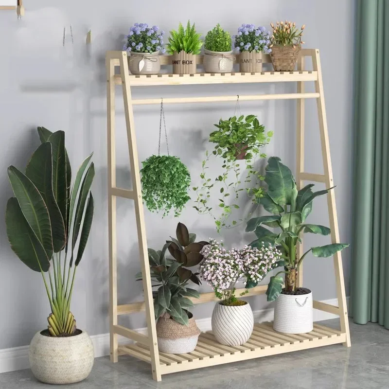 Display Flower Pot Plant Shelves Garden Window Backdrop Wood Plant Shelves Indoor Miniature Porta Piante Balcony Furniture