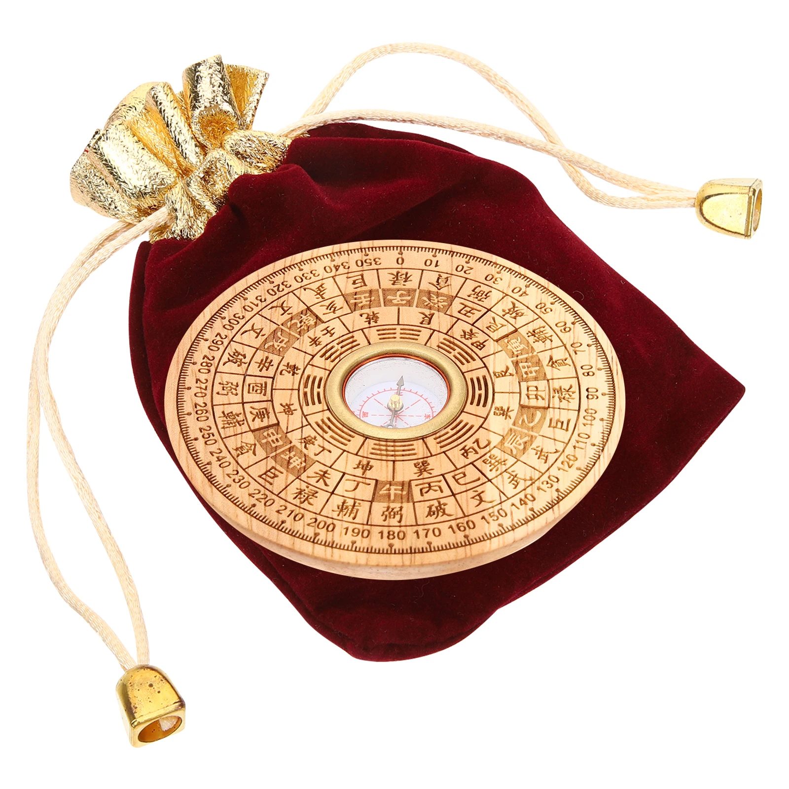 

1pcs Fengshui Compass with Degree Scale Traditional Chinese Decor for Home Office Gift Vintage Outdoor Camping Supplies