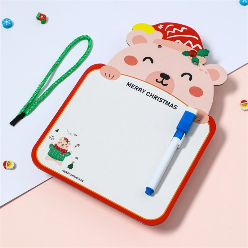 4 Stück doppelseitiges Whiteboard mit weihnachtlichem Thema, Notiztafel, To-do-Listen-Tafel, Schreibtafel für Kleinkinder, 25 x