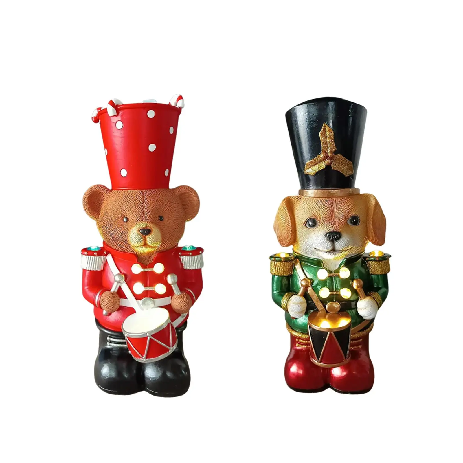 

Animal Drummer Statue Collectible for Home Decor Christmas Decoration Ornament for Desk Hallway Cabinet Fireplace Living Room