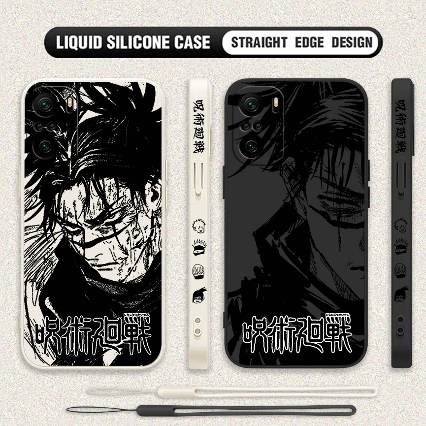 Choso Jujutsu Kaisen Anime For Xiaomi Redmi Note 13 12 11 10 9 8 Pro Plus 5G Soft Liquid Left Rope Phone Case