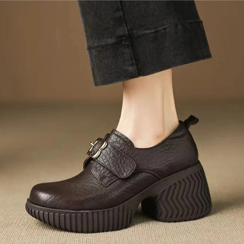 

Женские лоферы на высоком каблуке. Дизайнерская повседневная спортивная обувь. Новинка 2026. Туфли-лодочки в стиле ретро. Кроссовки. Комфортные прогулочные туфли Mujer De Zapatos.