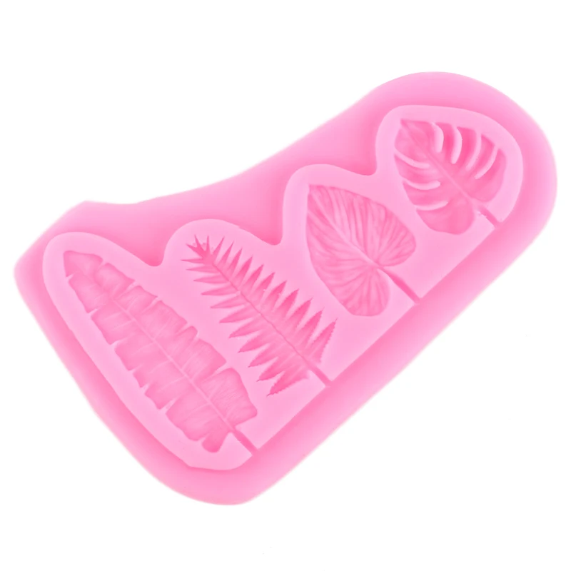 Palm Turtle Leaf Silicone Mold Tropical Leaves Border Fondant Molds DIY Cake Decorating Tools Chocolate Resin Clay Candy Mould