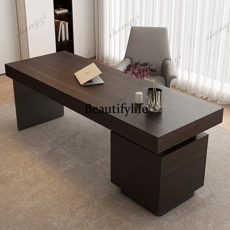 

Italian minimalist, desk, bedroom for home use, long table in the living room after the sofa, solid wood computer table