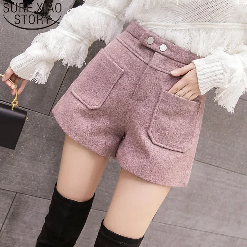 

High Waist Shorts 2024 Autumn Winter Fashion Women Shorts Casual Harajuku Shorts Women Pockets chic Pink Black Apricot 6307